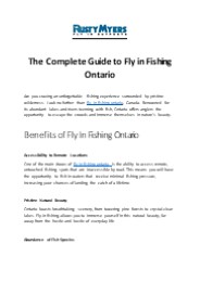 The Complete Guide to Fly in Fishing Ontario
