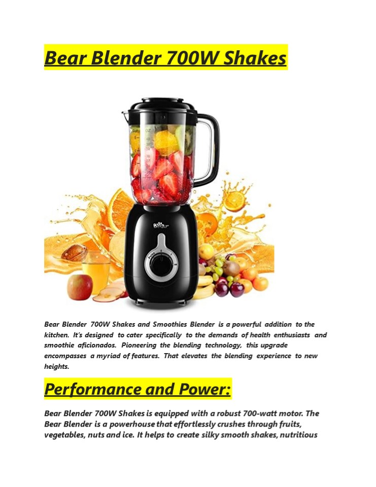 Bear Blender 700W Shakes