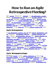 How to Run an Agile Retrospective Meeting?