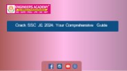 Crack SSC JE 2024: Your Comprehensive Guide
