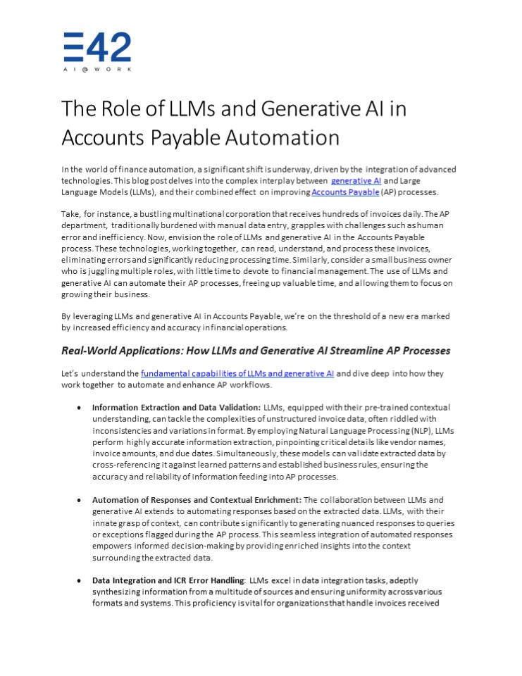 What is the Role of Generative AI in Accounts Payable