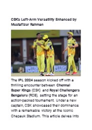Title: "CSK's Left-Arm Versatility Enhanced by Mustafizur Rahman"