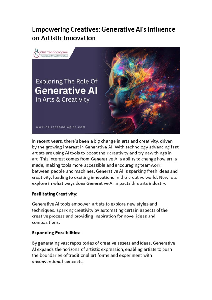 Empowering Creatives: Generative AI's Influence on Artistic Innovation