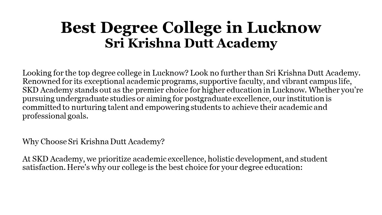 Best Degree College in Lucknow