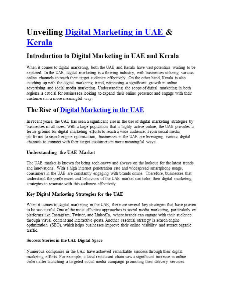 unvieling digital marketing in uae