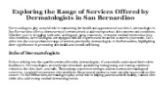 Expert Dermatologist Services in San Bernardino