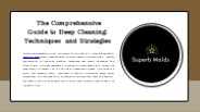The Comprehensive Guide to Deep Cleaning: Techniques and Strategies