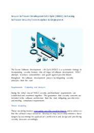 Secure Software Development Life Cycle