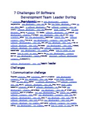 7 Challenges Of Software Development Team Leader During Pandemic