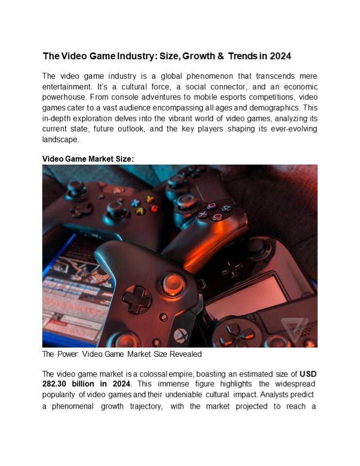 Explore the video game market (1)
