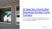 Residential Window Tinting Company