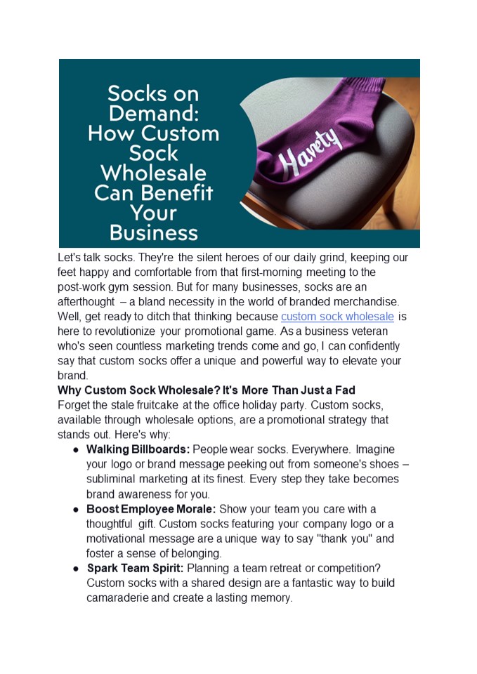 Socks on Demand: How Custom Sock Wholesale Can Benefit Your Business