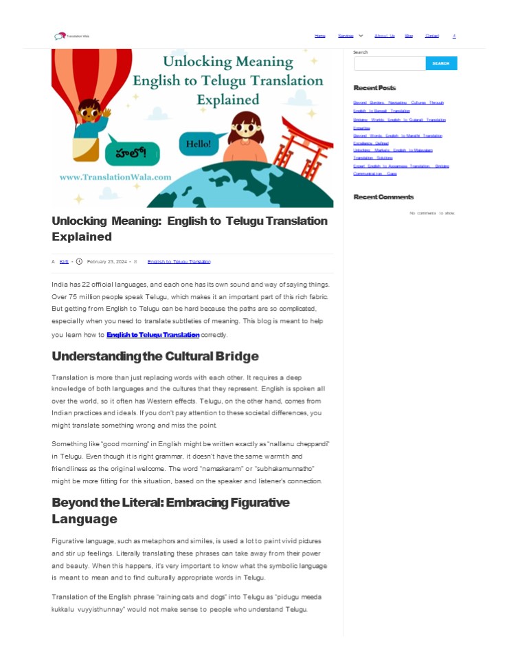 Unlocking Meaning: English to Telugu Translation Explained