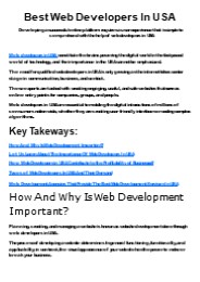 Best Web Developers In USA