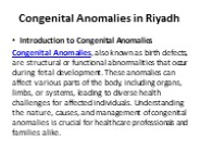 Congenital Anomalies in Riyadh