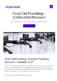 First Call Plumbing