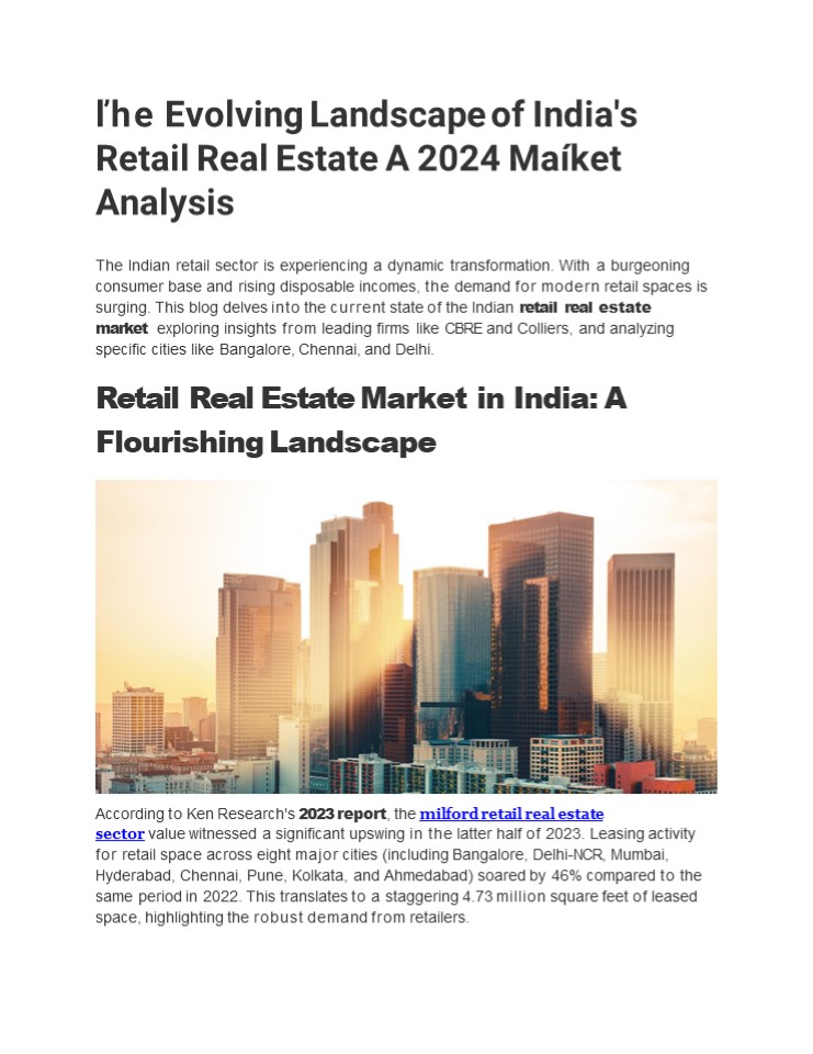 Insights into the retail market