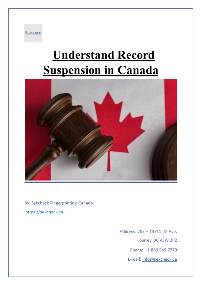 Understand Record Suspension in Canada