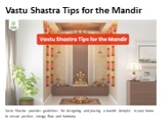 Vastu Shastra Tips for the Mandir