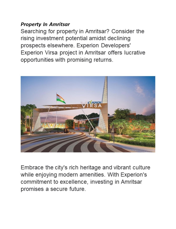 Property In Amritsar | Experion
