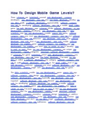 How To Design Mobile Game Levels?