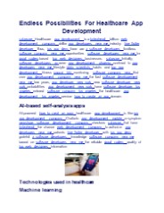 Endless Possibilities For Healthcare App Development