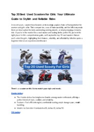 Top 20 Best Used Scooters for Girls