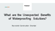 What are the Unexpected Benefits of Waterproofing Solutions