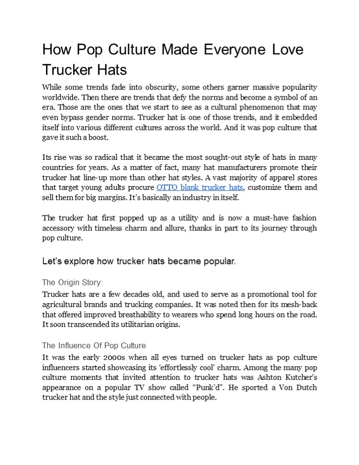 How Pop Culture Made Everyone Love Trucker Hats