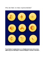 Why there are so many cryptocurrencies?