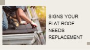 Signs Your Flat Roof Needs Replacement