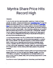 Get The Best Myntra Share Price Only At Planify