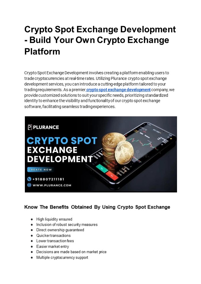 Crypto Spot Exchange Development - Build Your Own Crypto Exchange Platform