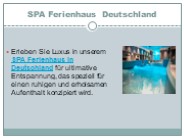 SPA Ferienhaus Deutschland
