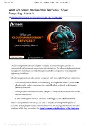 What Are Cloud Management Services? Know Everything About It.
