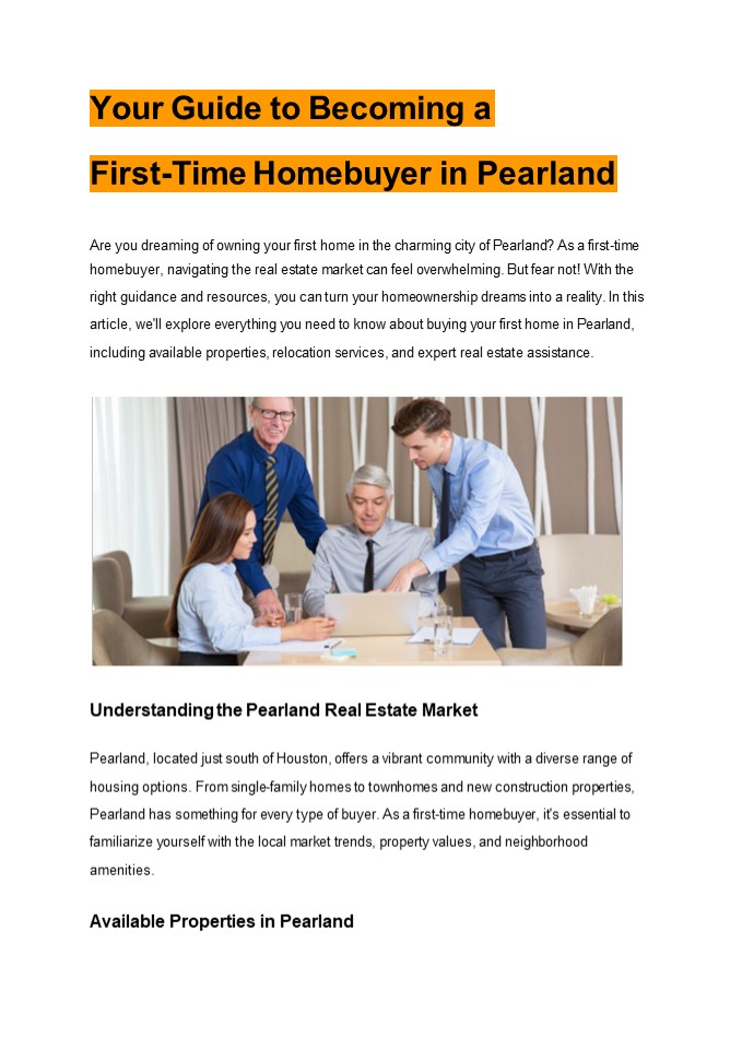 Your Guide to Becoming a First-Time Homebuyer in Pearland
