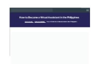 How to Hire a Virtual Assistant in the Philippines