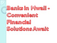 Banks in Mwali - Convenient Financial Solutions Await