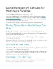 Hospital Denial Management Software