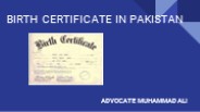 NADRA Birth Certificate in Pakistan