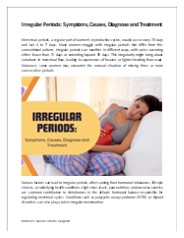 Irregular Periods: Symptoms, Causes, Diagnose and Treatment