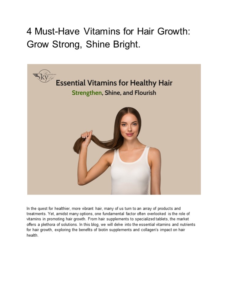 Essential Vitamins and Supplements for Hair Growth