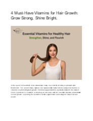Essential Vitamins and Supplements for Hair Growth
