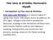 Fine Lines & Wrinkles Removal in Riyadh