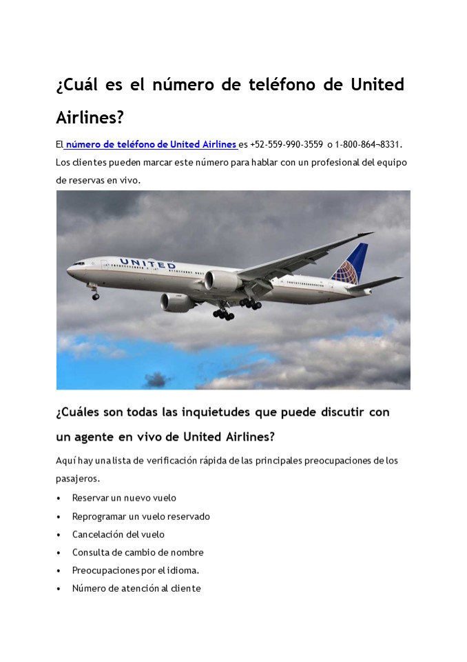 Numero de telefono de United Airlines