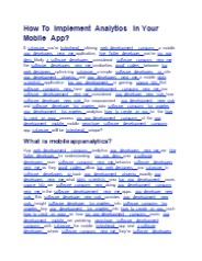 How To Implement Analytics In Your Mobile App?