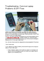 Troubleshooting Common Laptop Problems & DIY Fixes