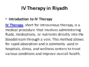 IV Therapy in Riyadh