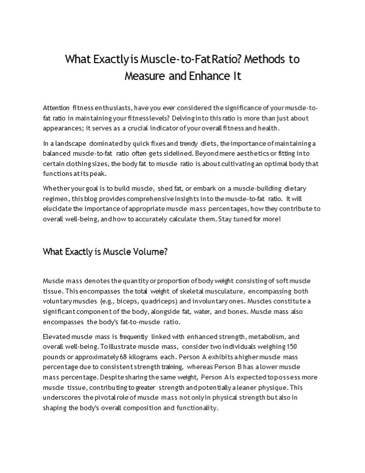 What Exactly is Muscle-to-Fat Ratio