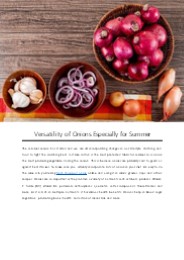 Versatility of Onions Especially for Summer